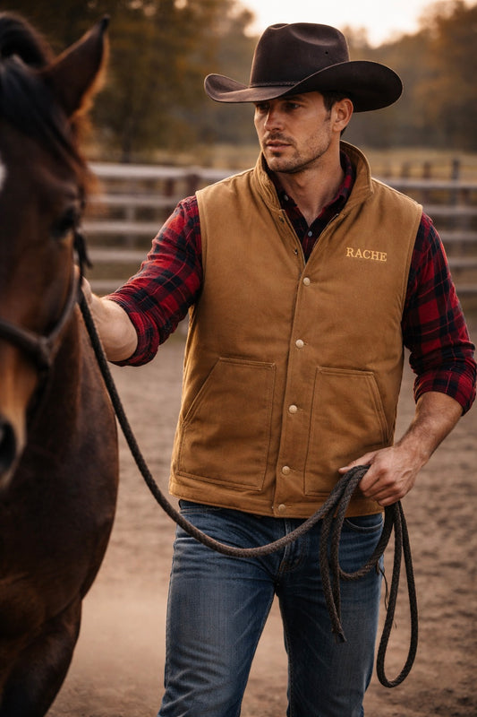 RACHE Embroidered Workwear Canvas Vest